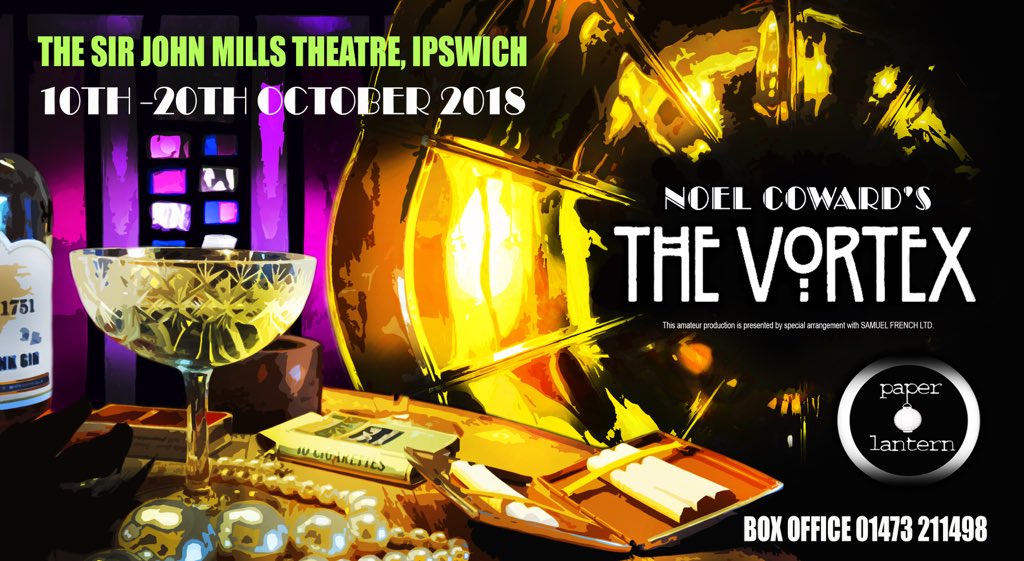 ‘It’s never too early for a cocktail’ 🍸 Coming this autumn <a href="/SJMTheatre/">SirJohnMillsTheatre</a> Noel Coward’s classic play, The Vortex <a href="/_PaperLantern/">Paper Lantern</a> Be very excited. Tickets on sale soon...