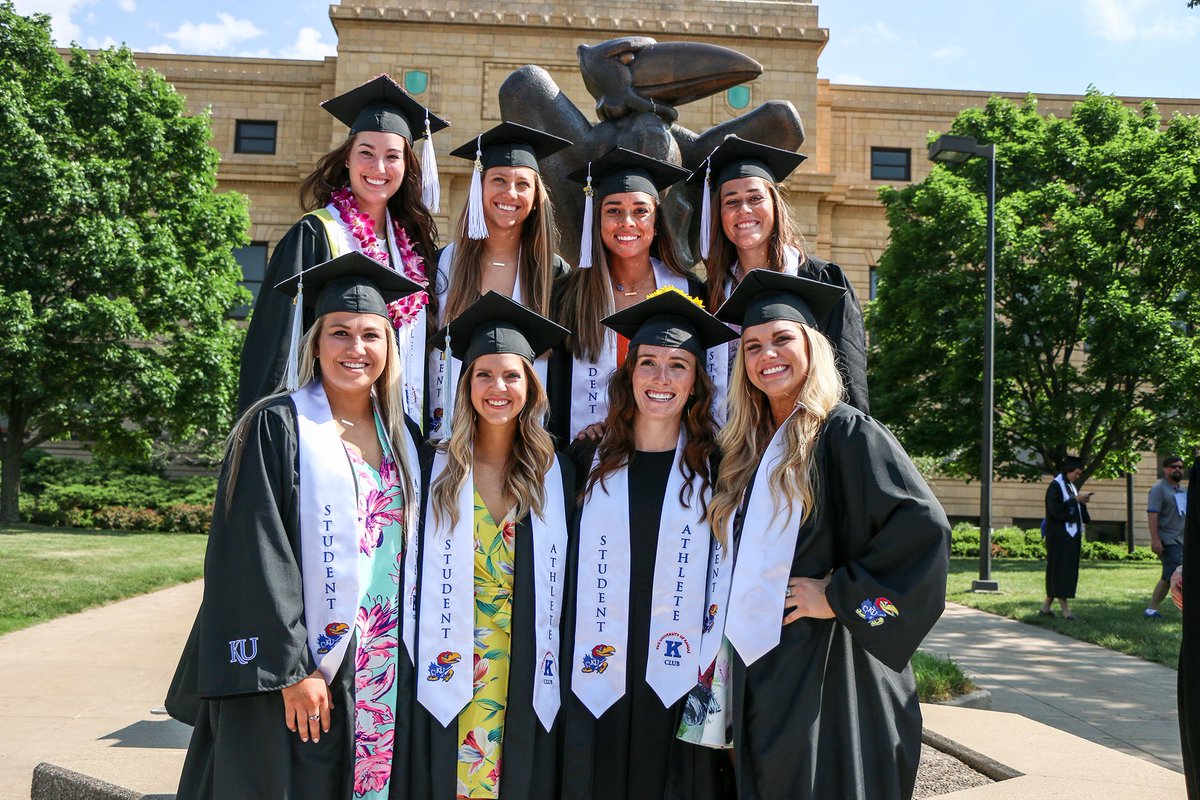 NCAASoftball's tweet photo. Give it up for the Jayhawk graduates! 👏 #NCAAgrads🎓 https://t.co/ONzeRKN1OY