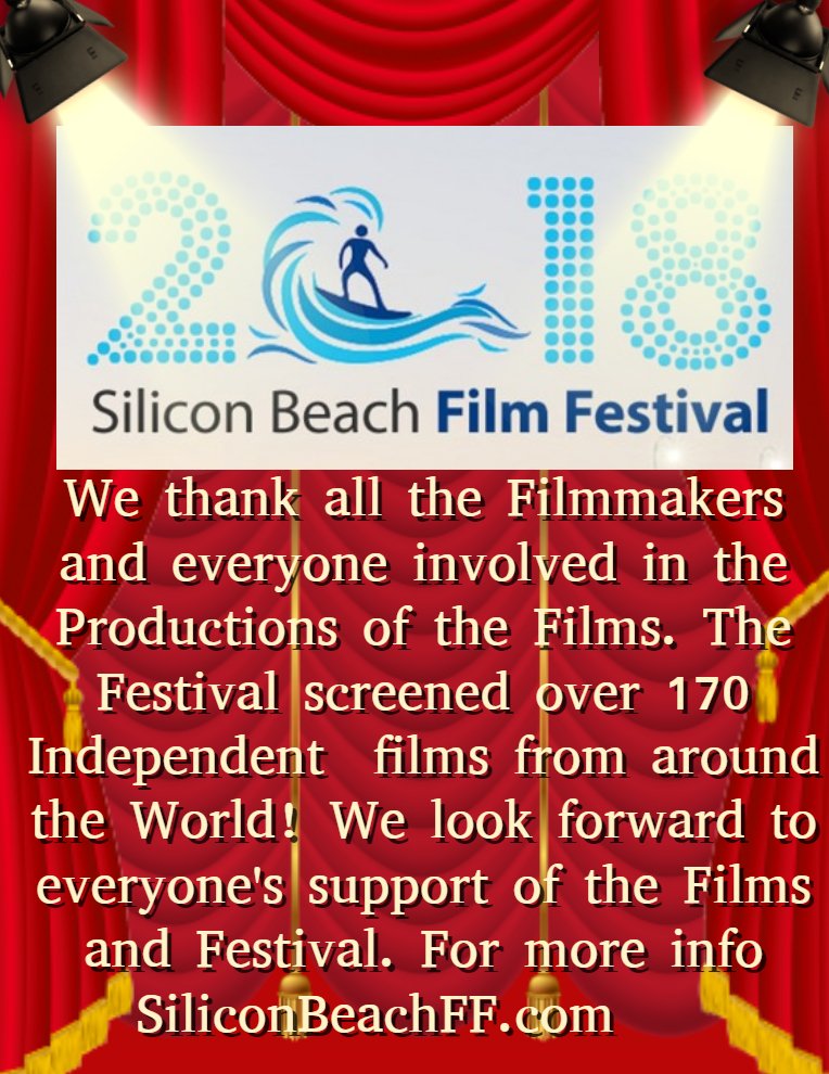 indiewoodff's tweet photo. Submissions are open for Silicon Beach Film Festival 2019! on #filmFreeway https://t.co/VOxgqmF24X We had a great 2018 festival and are working even harder to make next years bigger and better Please support our sponsors and filmmakers #SupportIndieFilm #SiliconBeachFilmFestival https://t.co/SKntOwhfdw