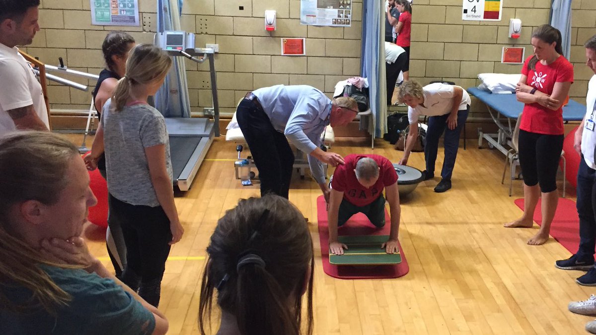 Penny_Nicholls_'s tweet photo. Excellent IST this morning from the @ESHTNHS upper limb team getting all the senior MSK Physio’s exercising #physio #motivating #thinkoutsidethebox #prinicplesoftraining #dynamicexercise #DOMS #movemore #flossing https://t.co/JRm8mHP7hY