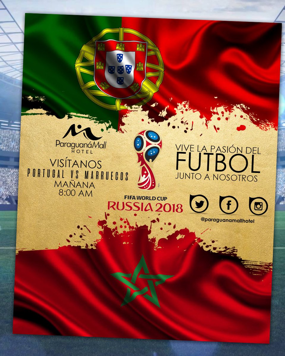 ️🎉VISÍTANOS y disfruta de este gran partido 🇵🇹PORTUGAL VS MARRUECOS🇲🇦 #fifaworldcup2018 ¿CUÁL ES TU FAVORITO? Ven a 🔸PARAGUANÁ MALL HOTEL🔸 y deléitate con los mejores tragos, cócteles y tapas de la ciudad mientras disfrutas de lo mejor del Mundial⚽️🍹.