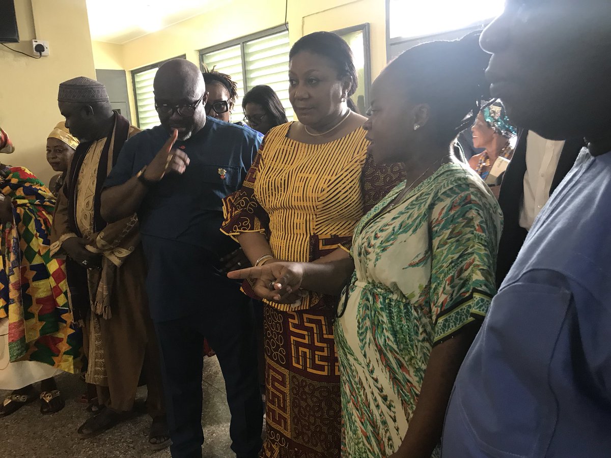 RAkufoAddo's tweet photo. Earlier today Bawjiase in the Central Region to commission a refurbished ultra modern maternity clinic equipped with an incubator and resident doctor. This was spearheaded by the MP for Awutu-Senya West, Hon. George Andah.@nenyi_issiw https://t.co/yYJDXst1q6