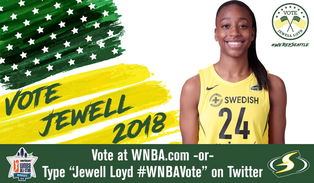 seattlestorm's tweet image. RT to vote Jewell Loyd for WNBA All-Star 2018!

#WNBAVote