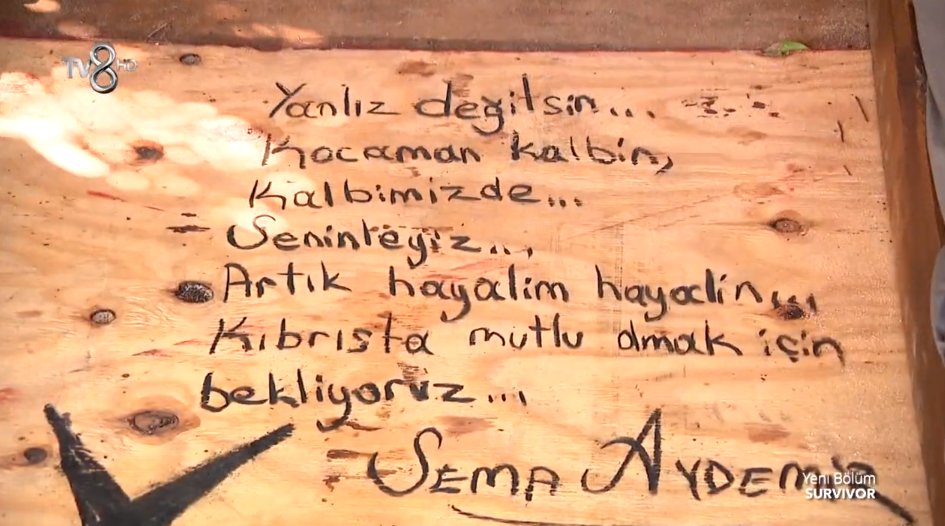 Sema'nın barakaya Adem için bıraktığı not

#Survivor2018 #Survivordiyaloglariofficial #Survivor