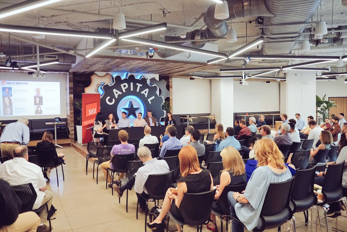 Learning about investing in growth stage #CPG startups from Clayton Christopher <a href="/CAVUVentures/">Jul</a>, <a href="/doreen/">Doreen Zhang</a> <a href="/FineArtsUT/">UT Fine Arts</a>, <a href="/janicalane/">Janica Lane</a> @PiperJaffrayCo, Brian Goldberg of <a href="/AmplifySnackInc/">Amplify Snack Brands</a>, eric haddenhorst &amp; Kara Cissell-Roell of <a href="/vmg_partners/">VMG Partners</a> |<a href="/skuatx/">SKU</a> #skuinvestorforum <a href="/CapitalFactory/">Capital Factory ⚙️</a>