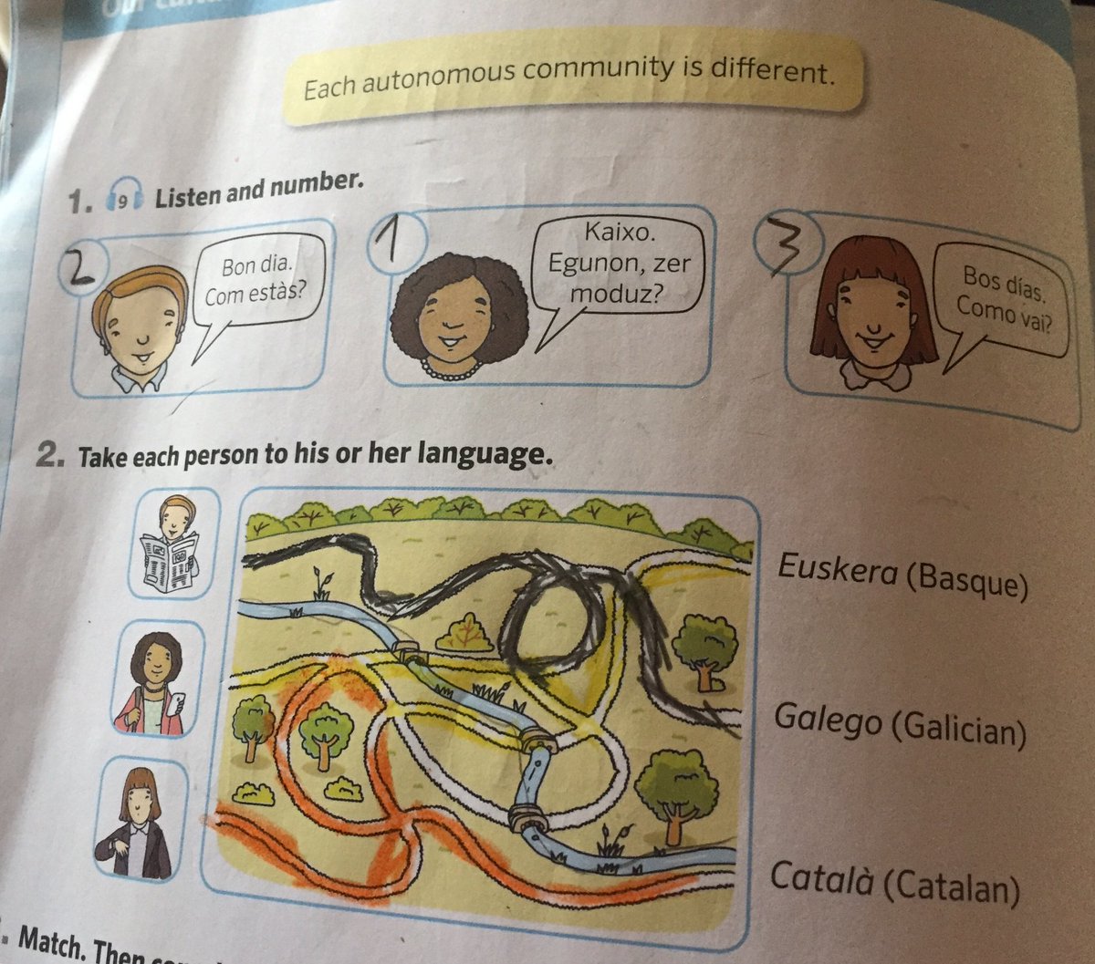 La ridiculez de un sistema bilingüe que enseña las CCAA y la diversidad lingüística de España en inglés. Ya es hora de replantear esta insensatez, no les parece @ComunidadMadrid @equipoGabilondo ? #Educaciónbilingüe