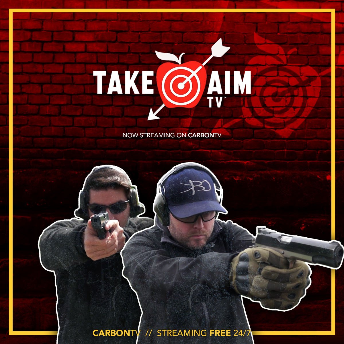 CarbonTV's tweet photo. Take Aim TV is now streaming on CarbonTV. Hosted by Joseph D'Ambrosia and Brian Kirby, It features product reviews and testing, training tips, maintenance guides and all things firearms. Watch it here: https://t.co/2wAaDKDGM6 https://t.co/DYx2HRORjb