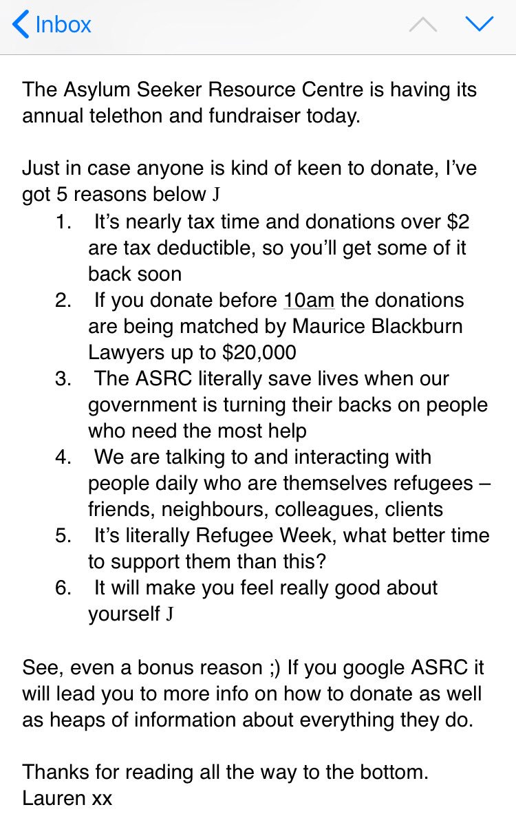 Big day for @ASRC1 today with the telethon! A cheeky donation and then a shameless plug to everyone in the office to join in. Hope we can make a difference xx #ASRCTelethon #DONATE @Kon__K