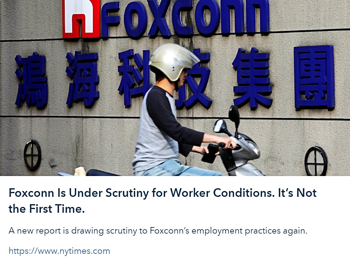 aravo's tweet photo. #Foxconn Is Under Scrutiny for #WorkerConditions. Itโs Not the First Time.
https://t.co/VNOWAQfJB1
#ThirdPartyRisk Solutions https://t.co/1WstQBm3J3
.
#procurement #sri #sourcing #riskgovernance #modernslavery #responsiblesourcing #cpi #scm #erp #demandchain #csr #esg #corpgov https://t.co/sp7r4DBimM