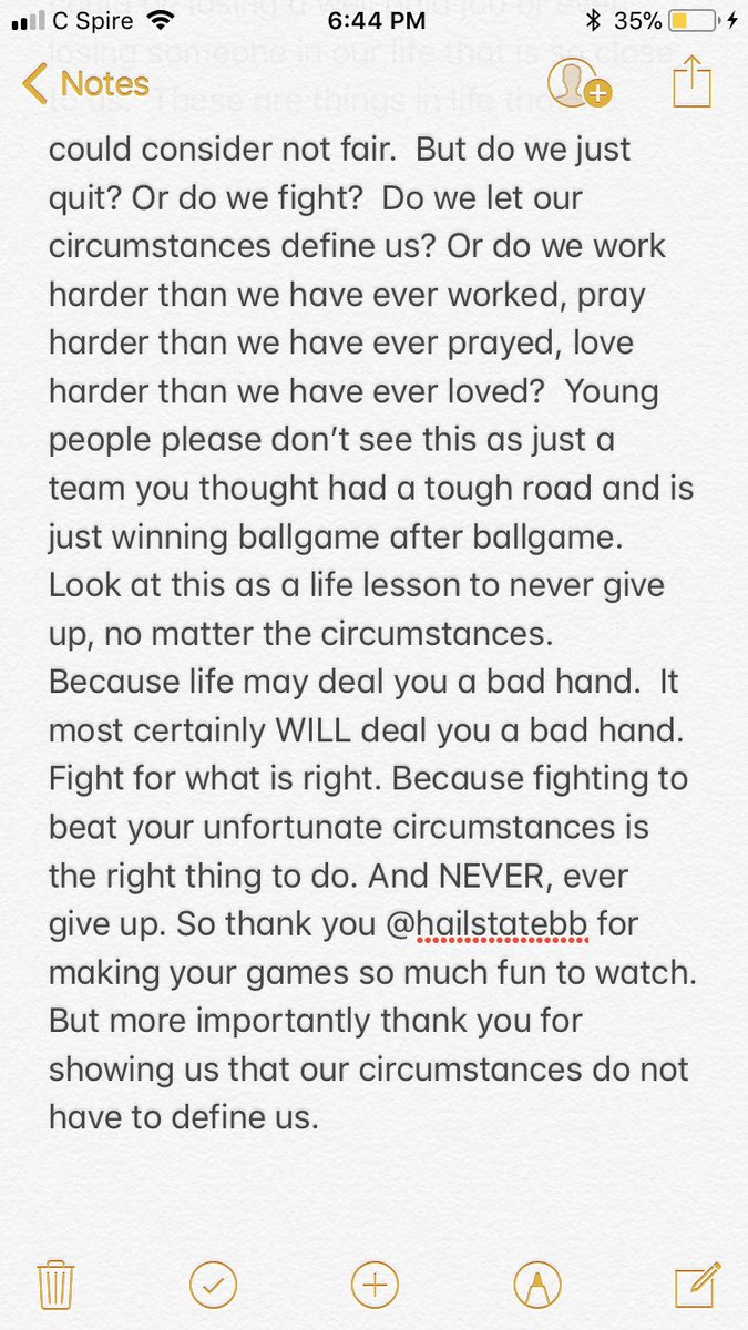 jclarkpullen's tweet photo. Thank you @HailStateBB. https://t.co/S5ISyEzHEh