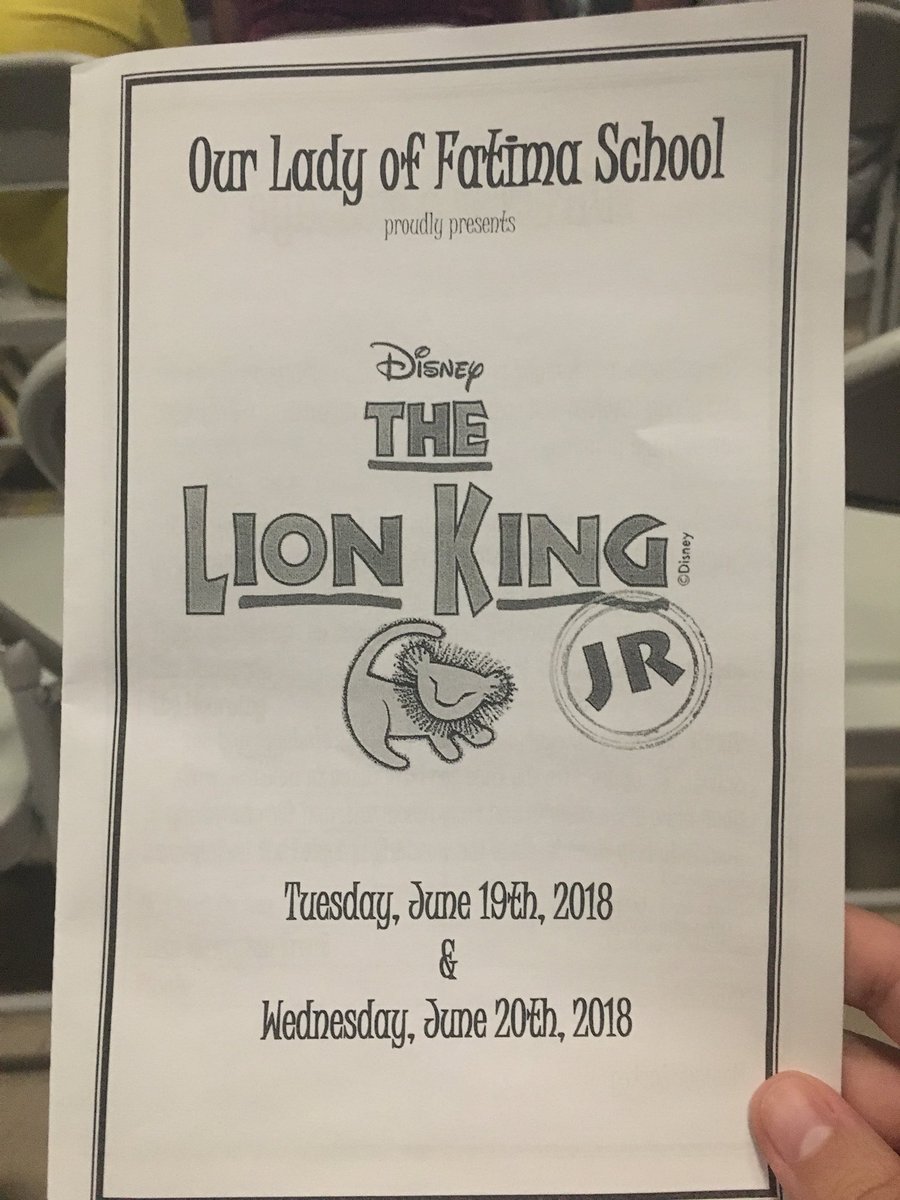 MmeGoyer's tweet photo. Bringing back the memories... Congrats @MoniqueLackey and Our Lady of Fatima school on your amazing performance of The Lion King #HakunaMatata #CircleofLife #MusicalLover 🎭🦁🎶 https://t.co/GLFlp8zBrp
