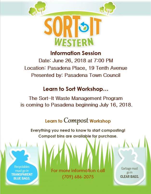 garywbishop's tweet photo. June 26: Unsure what/how to recycle and/or compost? Join the @PasadenaNL information session and we'll discover how we ALL can better our environment! #SortItWestern @WRWMNL @MunicipalNL https://t.co/uf7GJLblz4