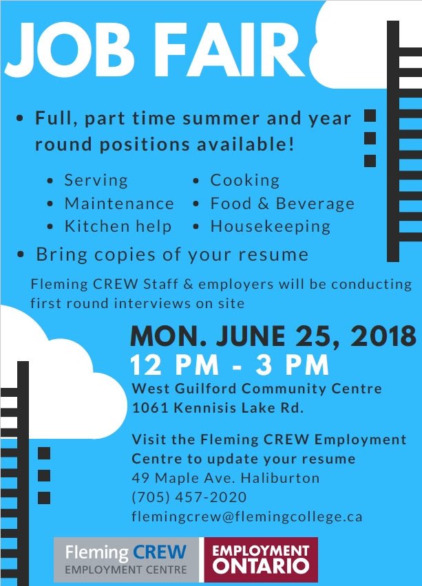 Don't miss the job fair next week! Wear your nicest clothes and bring your updated resume #MyHaliburtonHighlands #JobFair #Employment