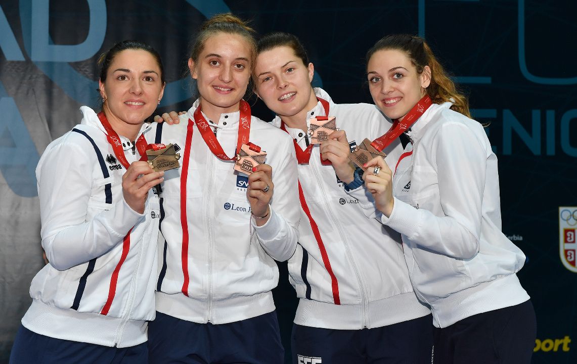 regiongrandest's tweet photo. 🤺 Bravo @ChaLembach #TeamGrandEst @SUCescrime @CeciliaBerder @Noune_Brunette #Queroli pour ces 🥉🥉🥉🥉 arrachées face à @Federscherma 🇮🇹 45-44 Chpts #Europe #escrime #NoviSad 👏👏👏👏 https://t.co/8akXGEF8F3