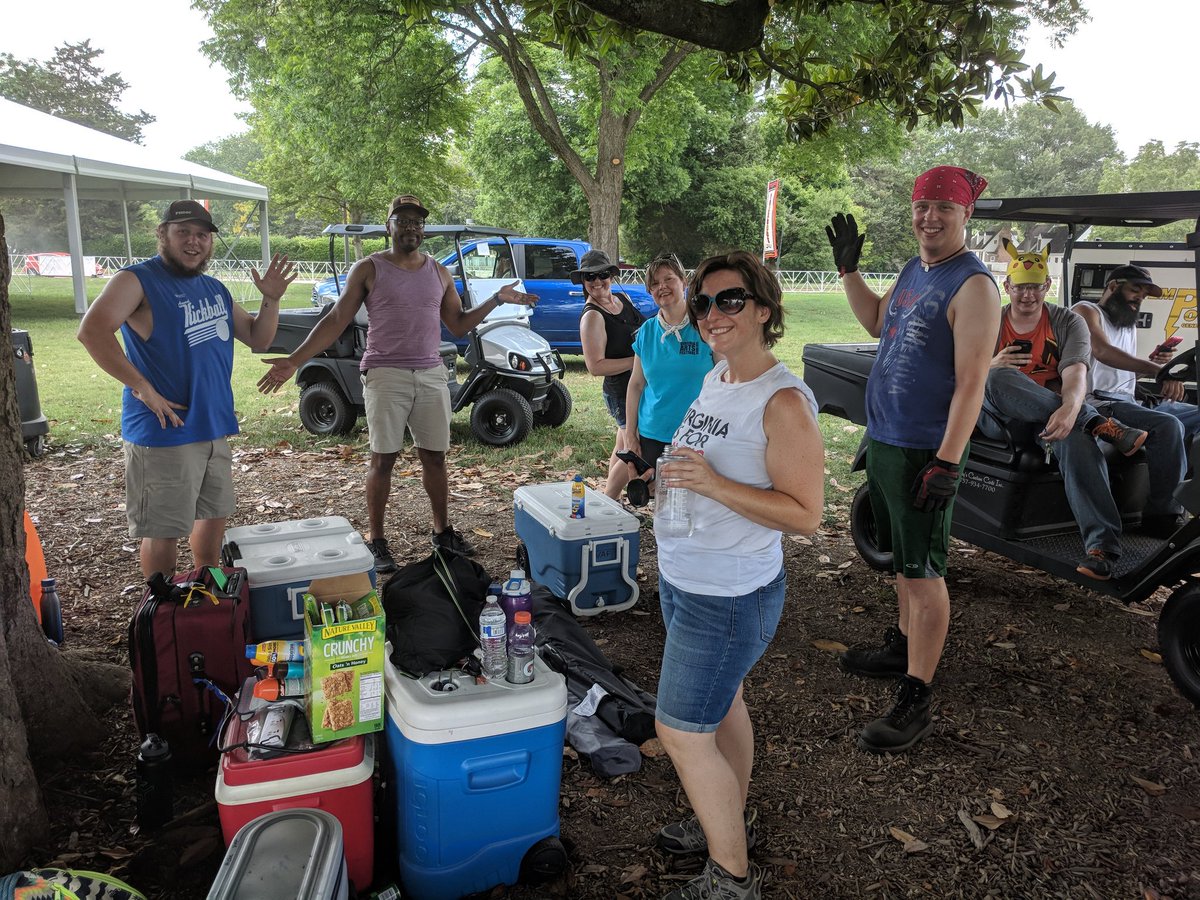 15 minute break for the <a href="/FunhouseFest/">FunhouseFest</a> crew! Gotta stay hydrated on this 102° day #crewlife #vafcrewlife