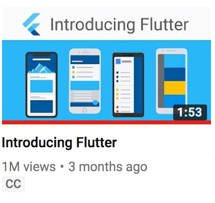 Introducing Flutter video now has 1M+ views! =) 

To get a high-level understanding of why Flutter exists and how it can help you, check it out here -> youtu.be/fq4N0hgOWzU

<a href="/flutterio/">Check out @FlutterDev for the latest from Flutter</a> #Flutter #MobileApps #SDK #voiceover