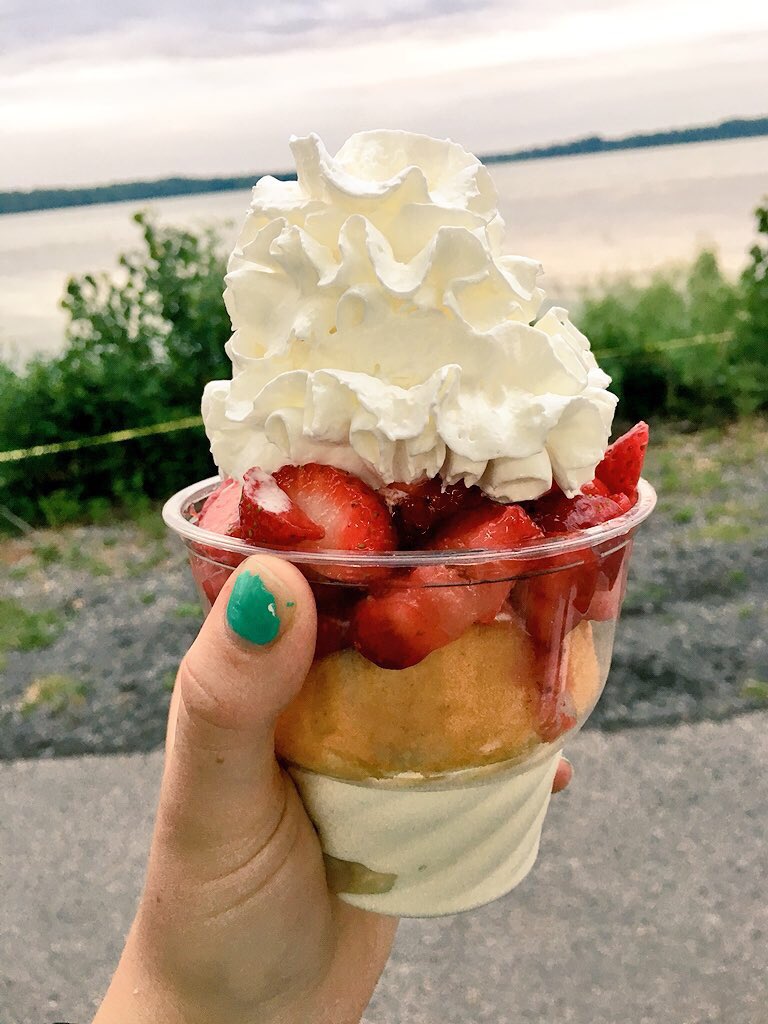 Try this weeks special. The strawberry shortcake sundae. #dingles #sundae #positivelydelightful