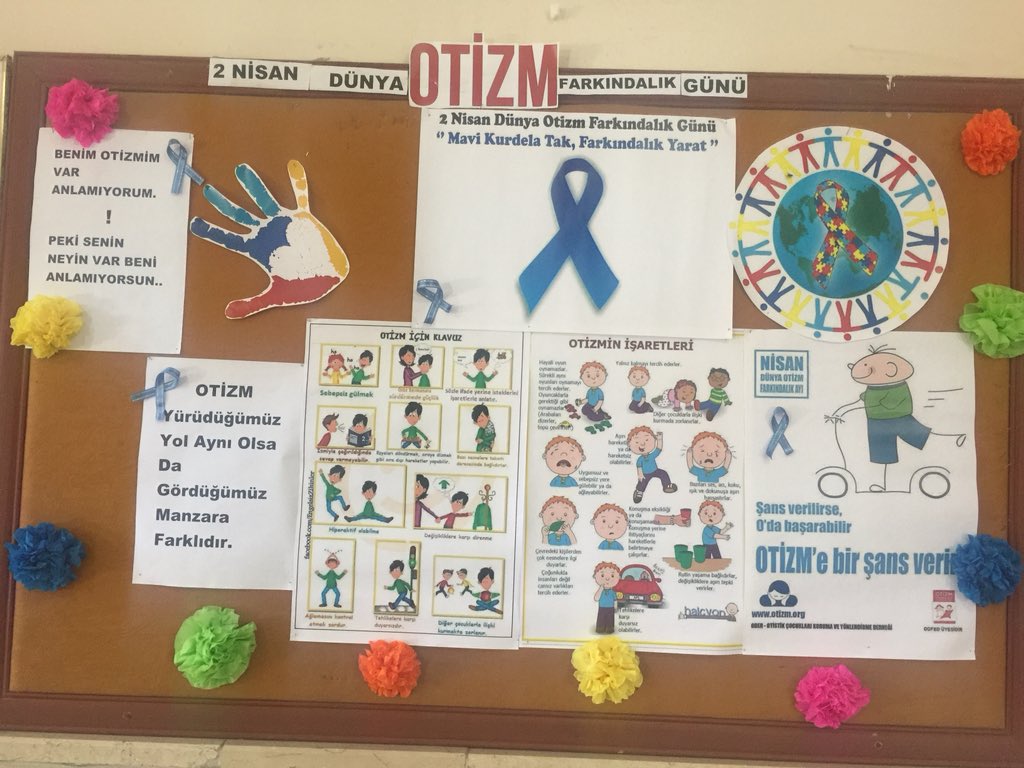 #farklıyızogretmeniz otizm bir hastalık değil farklılıktır.2 Nisan dünya otizm gününde farkındalık oluşturmaya çalıştık.