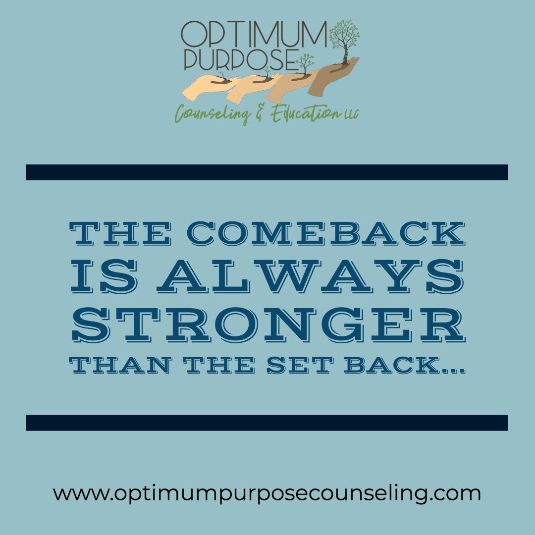 OptimumPurpose's tweet image. What happened to you shouldn’t stop you from getting to where you’re meant to be. Boss up and go for yours! 
#OptimumPurpose #Counseling #Therapy #GetUp10 #Boss #SetBack #ComeUp