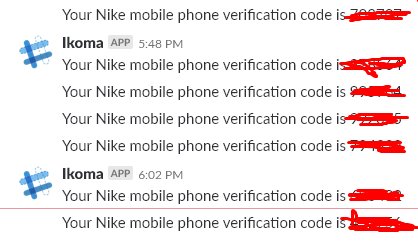 nike mobile phone verification code