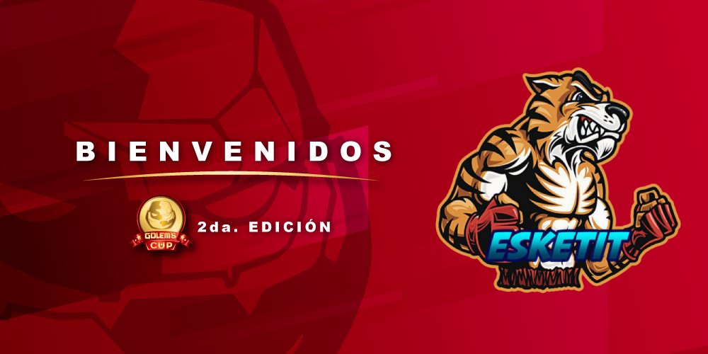 GolemsCupCR's tweet photo. ESKEKIT eSport  ( @e_esketit ) 
Unos tigres han llegado a la copa, serán primos de Gatuxo? cuidado tienen garras afiladas.

¡Bienvenidos a esta segunda  edición de la Golem's Cup!
(19/32)

#GolemsCup - 2da. edición https://t.co/58Q949qjmr