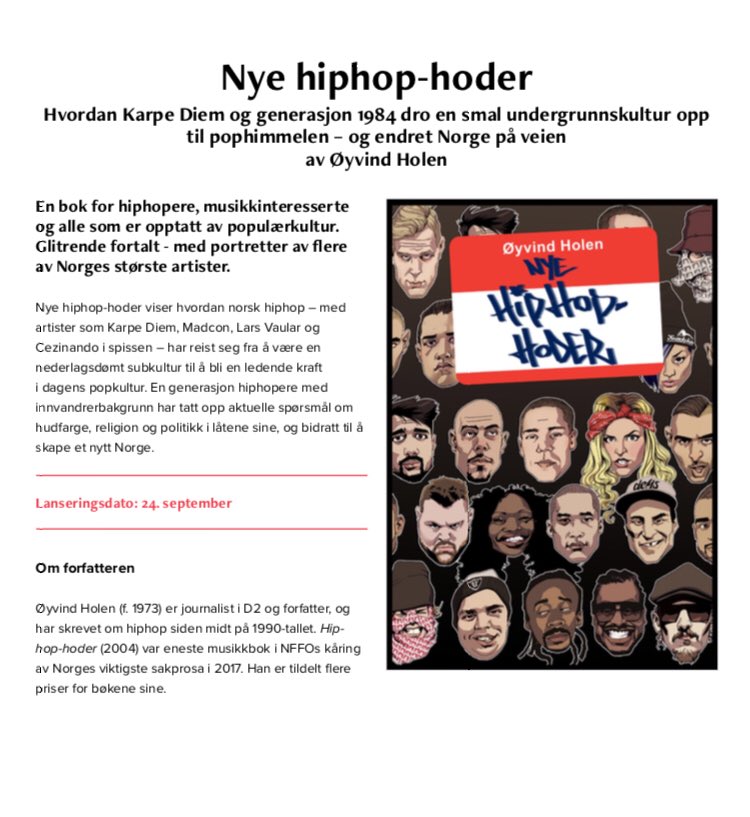 oyvindholen's tweet photo. Katta er ute av sekken. Oppfølgeren til «Hiphop-hoder» (2004) kommer i september. #hiphophoder #nyehiphophoder https://t.co/4QrEknyFEA