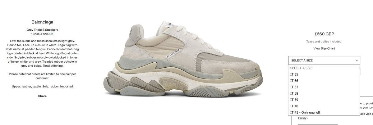 The Sole Restocks On Twitter Balenciaga Triple S Grey W 2 0