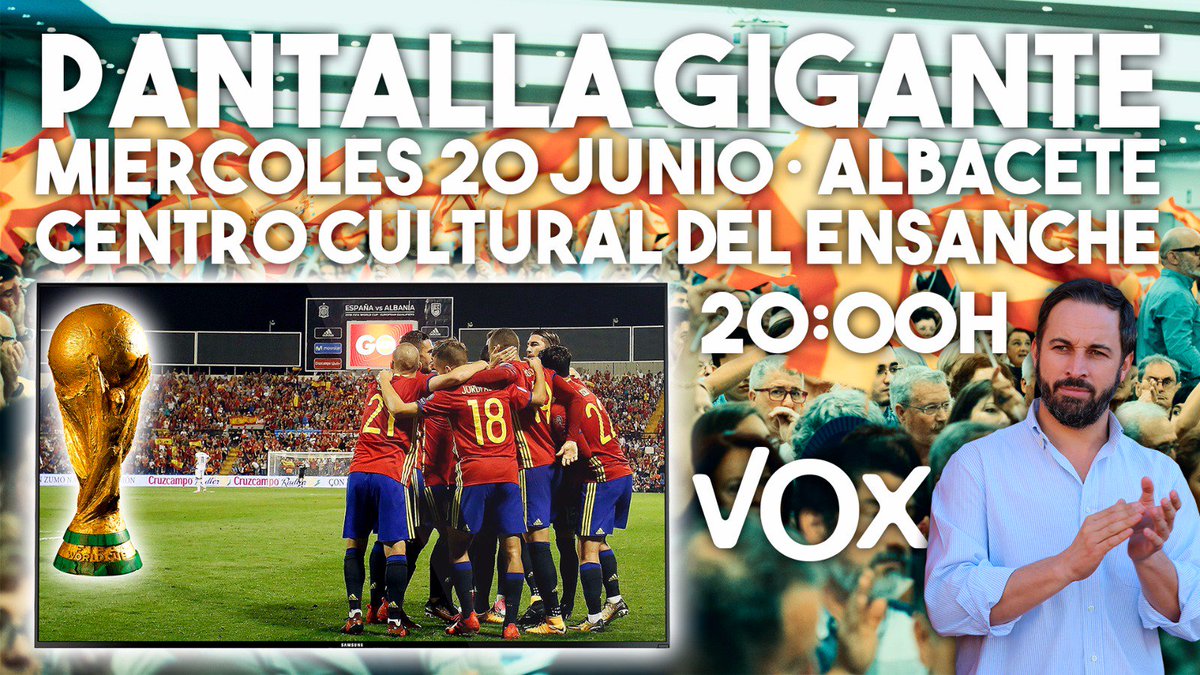 Santi_ABASCAL's tweet image. Mañana acto de VOX en #Albacete...y después veremos juntos el partido España-Irán ⚽️

Nosotros con España....
....Pablo Iglesias con Irán. 
🇪🇸🇪🇸🇪🇸🇪🇸🇪🇸