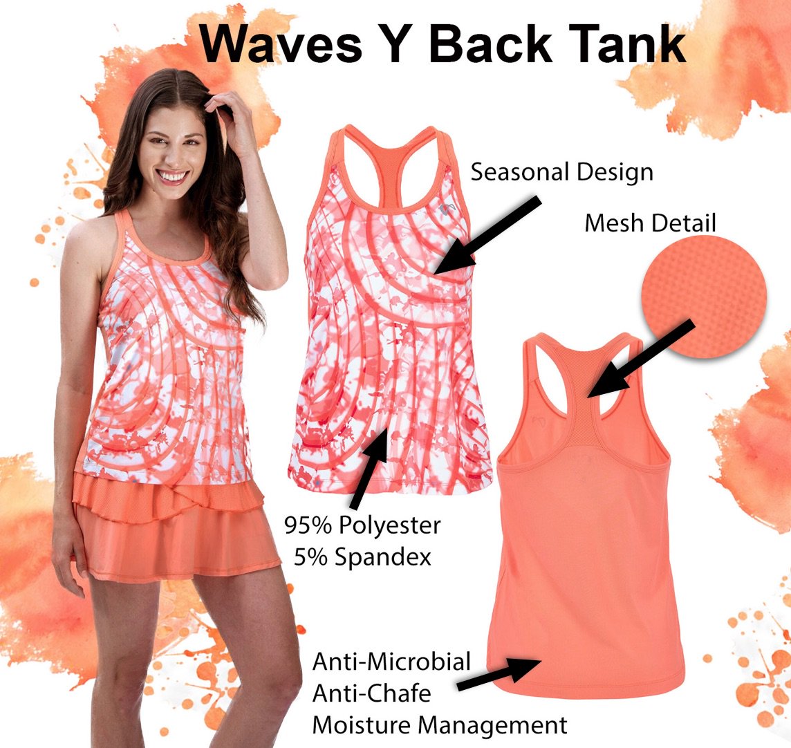 AthleticDNA's tweet photo. Giving you a closer look at this season’s Art Brush Breeze Skort &amp; Waves Y Back Tank! Our products are designed to maintain the athlete’s comfortability as they work out and compete in the #Summer sun. #athleticdna #summercollection #summerstyle #tennis #courtstyle #shopthelook https://t.co/kFhG4tbFSQ