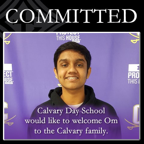 calvaryday's tweet photo. Welcome to the Calvary family Om! We can't wait to see you in the fall! #cavtown #committed2018 https://t.co/QUjhosg3YN