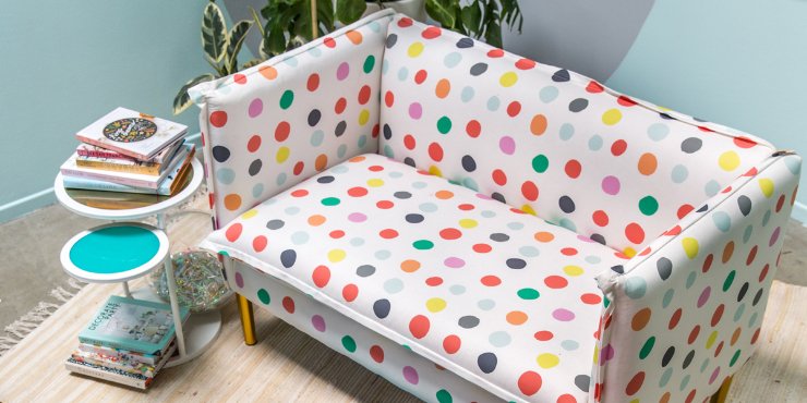ohjoy's tweet photo. Have you ever tried to style with DOTS?! We’re showing you how you can today on the blog with this colorful, dotty living room! https://t.co/kY38mmWBDk #OhJoyPatternAdventures https://t.co/g3gyNzM1Zc