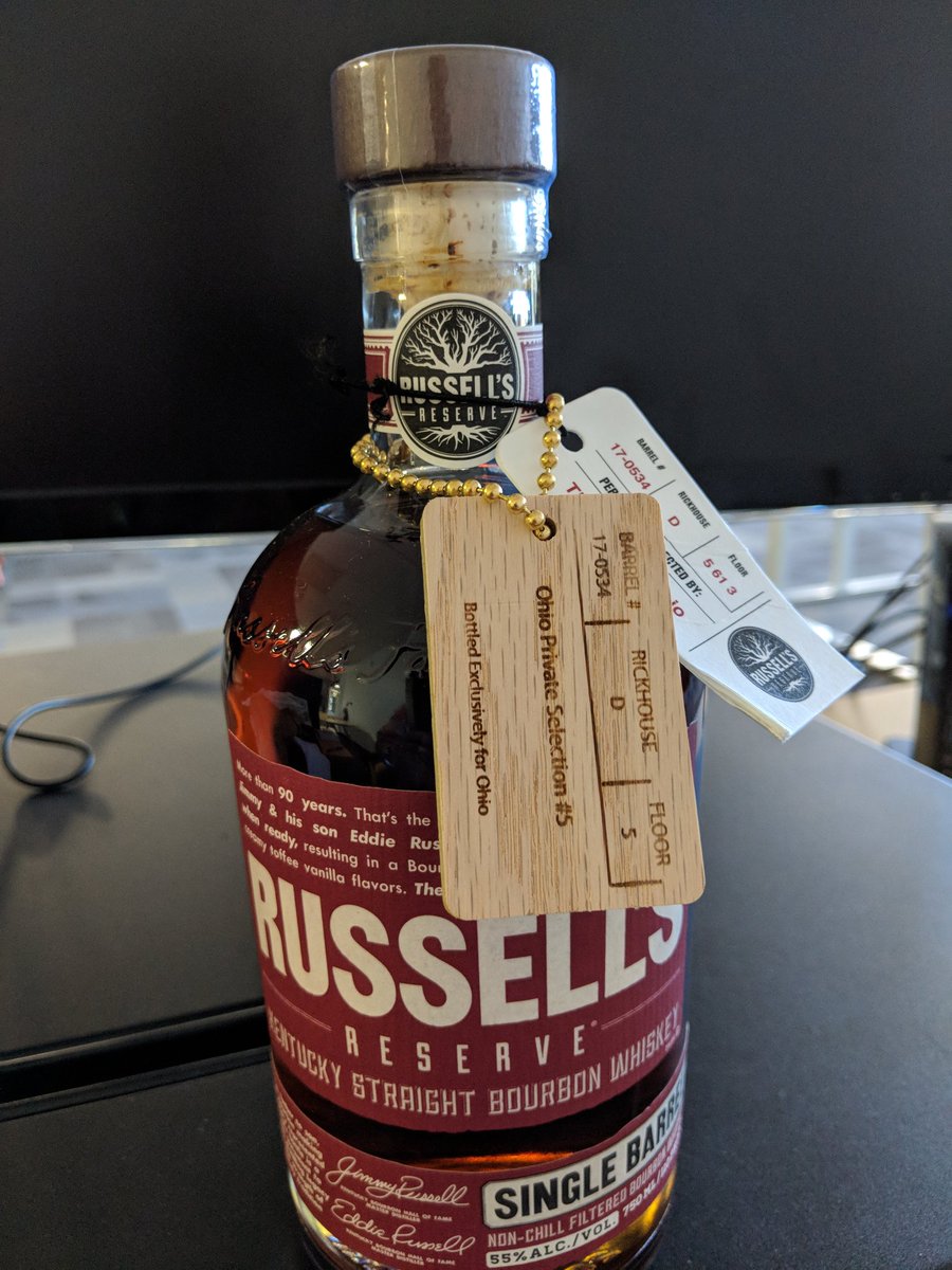 JerryHennelly's tweet photo. Ohio Private Selection Russel's Reserve.  Thanks @OhioLiquor for making this happen! https://t.co/b1UKZS9PMh