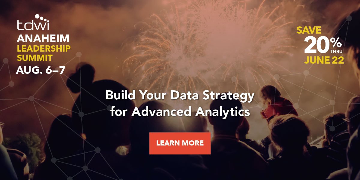 fhalper's tweet photo. Gain a #CompetitiveAdvantage with #AdvancedAnalytics. Join the #TDWI #Anaheim #LeadershipSummit Aug 6-7. @claudia_imhoff & I host global #Data #Leaders to discuss #BestPractices, #TrendsinData, #MachineLearning, #AI and more. https://t.co/oahcwe4WGT https://t.co/6gSiCriJK7