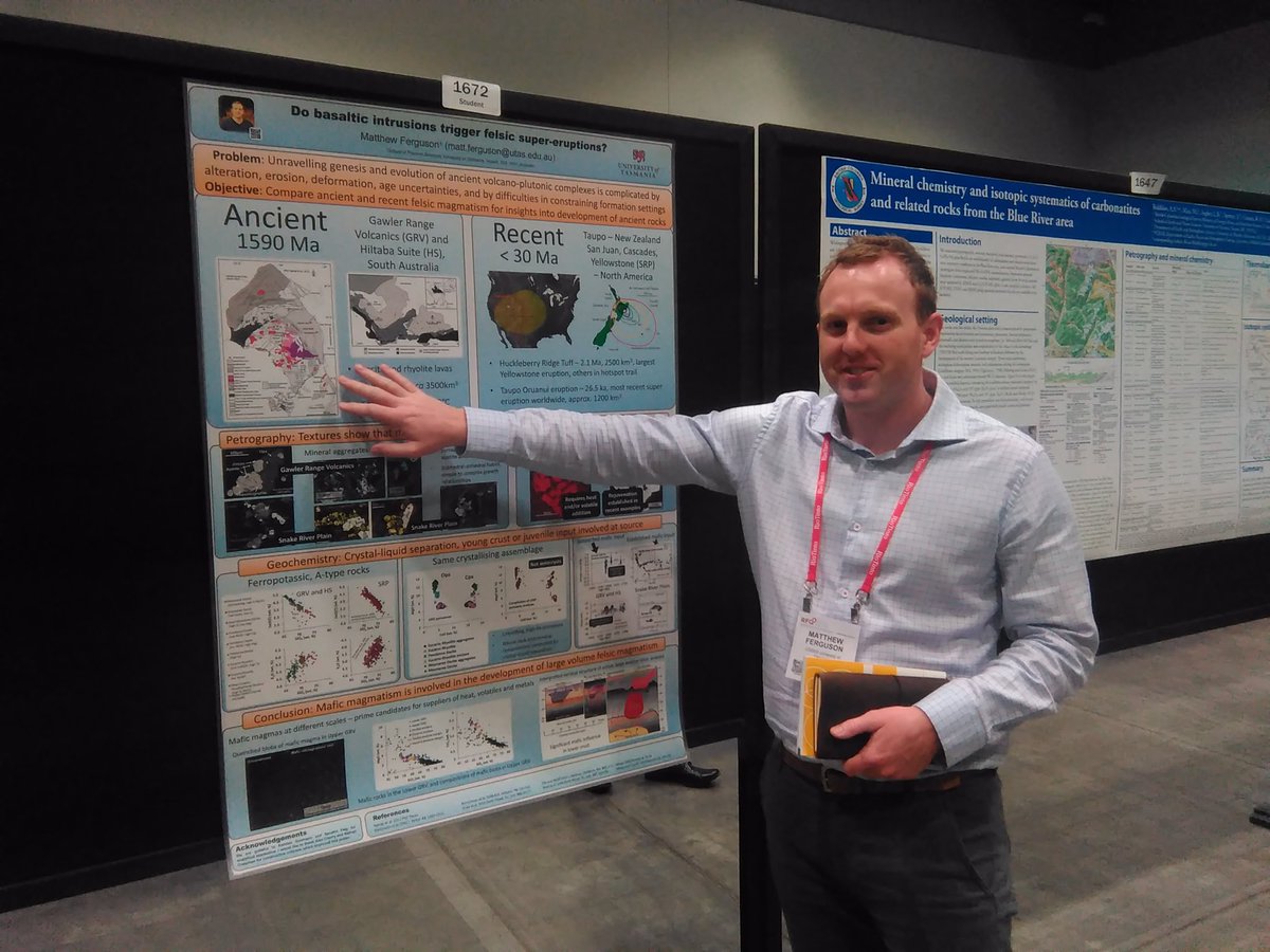 Matthew Cracknell (@geofizznerd) on Twitter photo Matt Ferguson <a href="/UTAS_/">University of Tasmania</a> phd student presenting his poster on clues to the origins of Proterozoic magmas in the SA mineral belts ... nice work! Matt Ferguson <a href="/UTAS_/">University of Tasmania</a> phd student presenting his poster on clues to the origins of Proterozoic magmas in the SA mineral belts ... nice work!