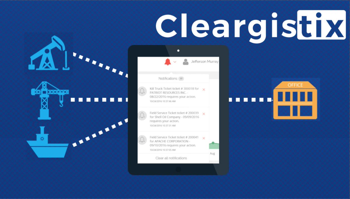 Cleargistix's tweet photo. With Cleargistix’s automatic notification system, everyone is connected from field workers to office dispatchers. Our solution eliminates numerous phone calls and text messages between the field and the office. #PaperISTheProblem #Paperless #OilGas https://t.co/grnbN72bBE