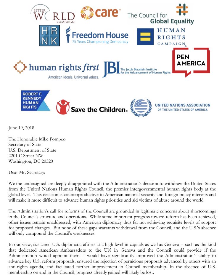 UN Human Rights Council Letter