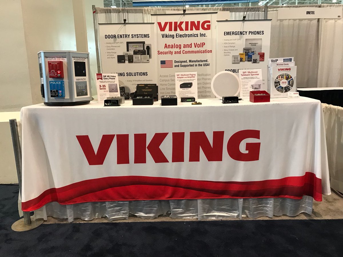 VikingElectron's tweet photo. #Viking is all setup at ESX 2018 in Nashville at booth #831. Stop by and chat with Mike in the #MusicCity Center! Booth hours are Wednesday 12:45pm - 5pm and Thursday 12pm - 4pm. #VikingElectronicsRocks #ESX2018 #Nashville #Tennessee #Security #VoIP #AccessControl https://t.co/kDGSppvDop