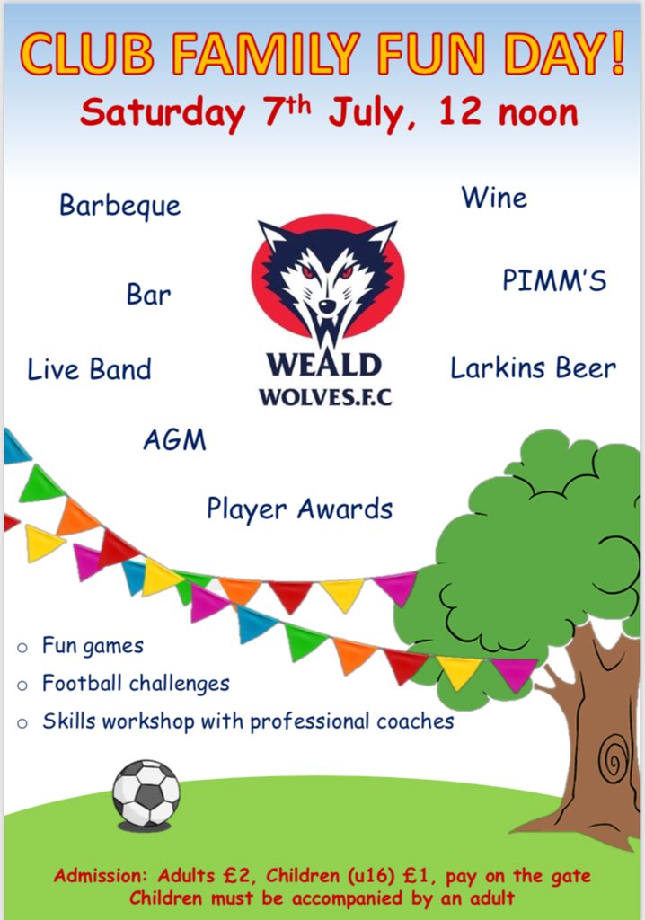 Club family fun day, 7th July. Includes player awards! #sevenoaks #football