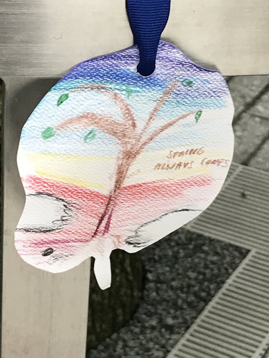 alicegreenwald's tweet photo. The Art Cart is back at the 9/11 Memorial.  Meaningful activities for kids and adults.  From the mouths of babes, messages at the Survivor Tree: “Spring always comes,” and “Strong as bark”! https://t.co/fRp5nbZ3wf