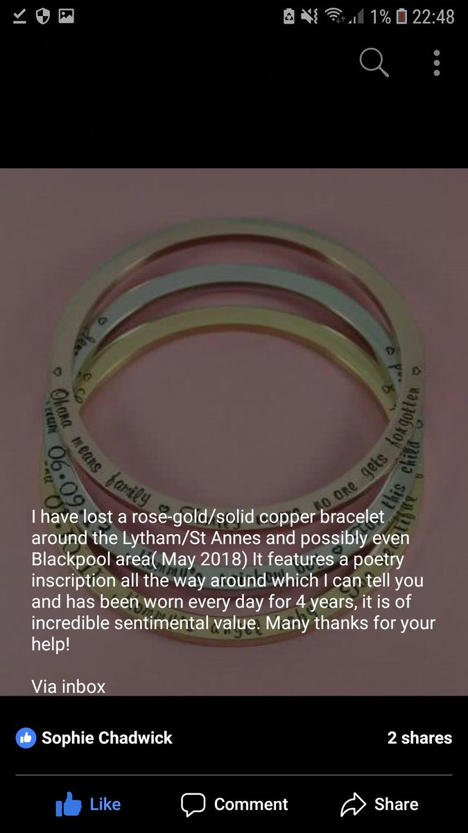 _SophieStardust's tweet photo. Worth a shot in finding my bracelet. #Lytham #StAnnes #Blackpool #LostandFound https://t.co/cKz01WFfnM