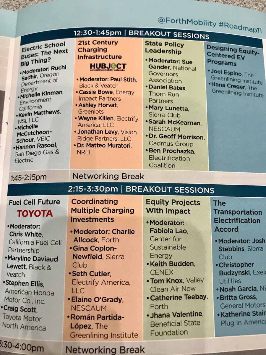 Great work @ForthMobility team! Lots of good discussions organized at #Roadmap11. So hard to chose! Sorry to miss expertise of @michellekinman1, @FabiPL, @_AbundantEnergy, and Tom Knox (@ValleyCAN). 🚌 🚘 ⚡️✊🏿✊🏽✊🏻#FutureIsElectric #Equity #Solidarity @ChargeAheadCA