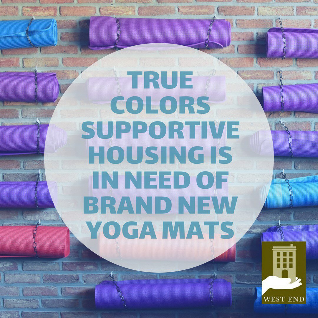 WestEndResNYC's tweet photo. This #truecolorstuesday you can help our residents by donating yoga mats! Message us for more information! #yoga #zen #donate https://t.co/Ilu2uV0YMX