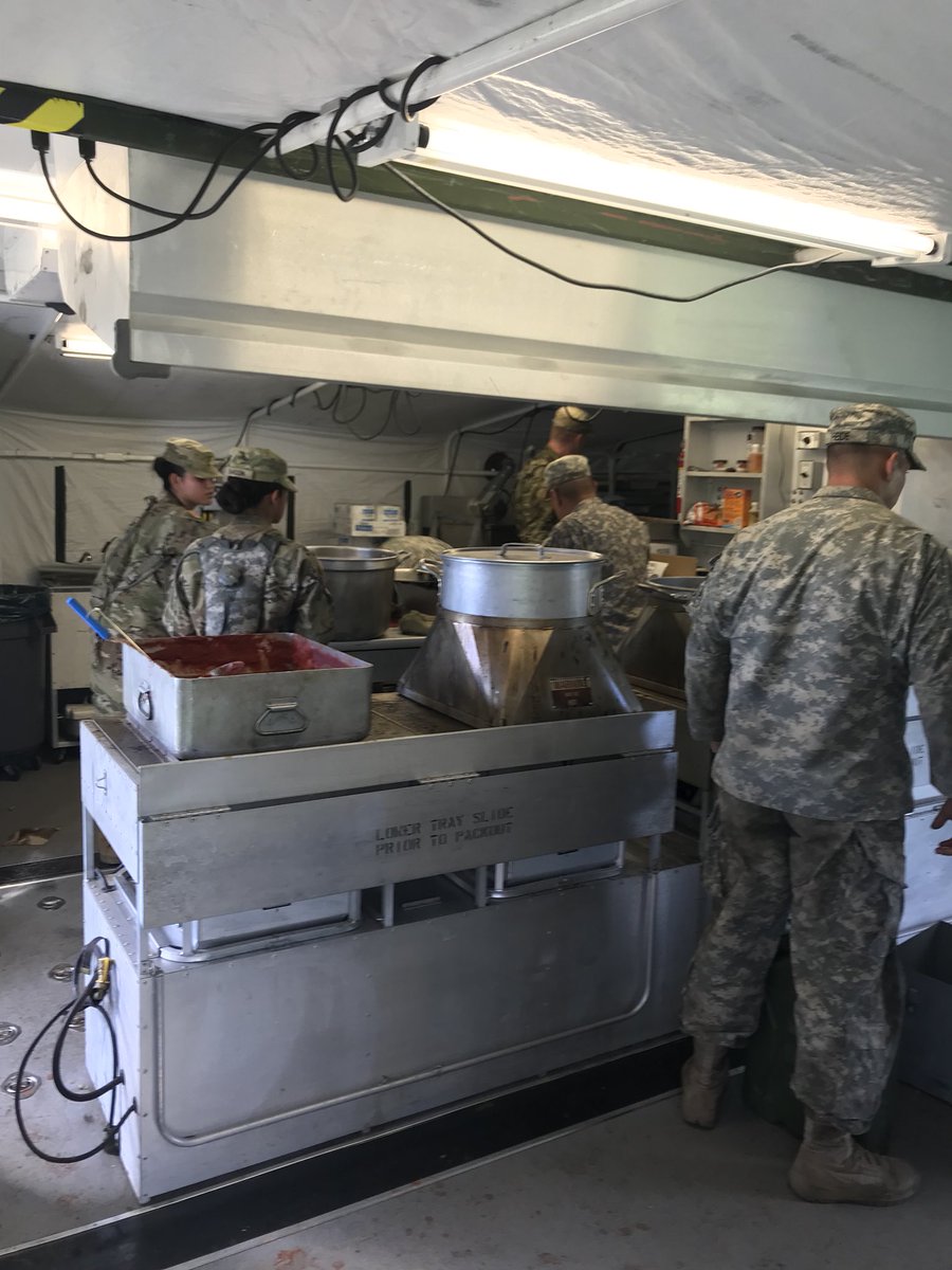 CavSaber06's tweet photo. Did you know that the Food Service section of D/334 BSB serves over 300 meals twice a day with only five personnel out of this kitchen?

Just to make things interesting, they volunteer to compete at the national level in the Conelly competition!

Best cook section in the Army! https://t.co/XX2ml5T204