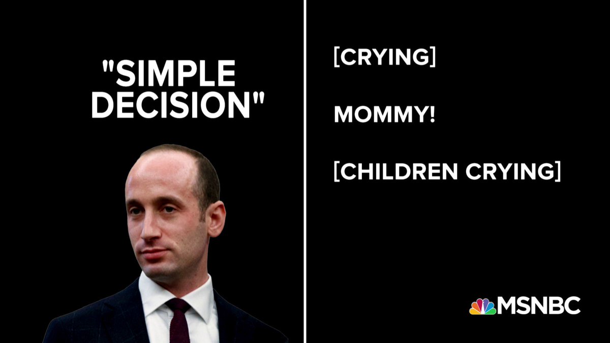 TheBeatWithAri's tweet photo. Trump's immigration architect Stephen Miller called the "zero tolerance" policy that is separating families a "simple decision" https://t.co/aY0NL2RTI3