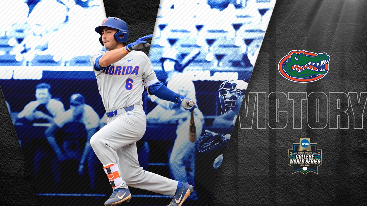 NCAABaseball's tweet photo. Not. Done. Yet.

No. 1 overall seed @GatorsBB continues its quest to repeat by downing Texas, 6-1, in an elimination game!

#CWS https://t.co/WYpvsuuOdn