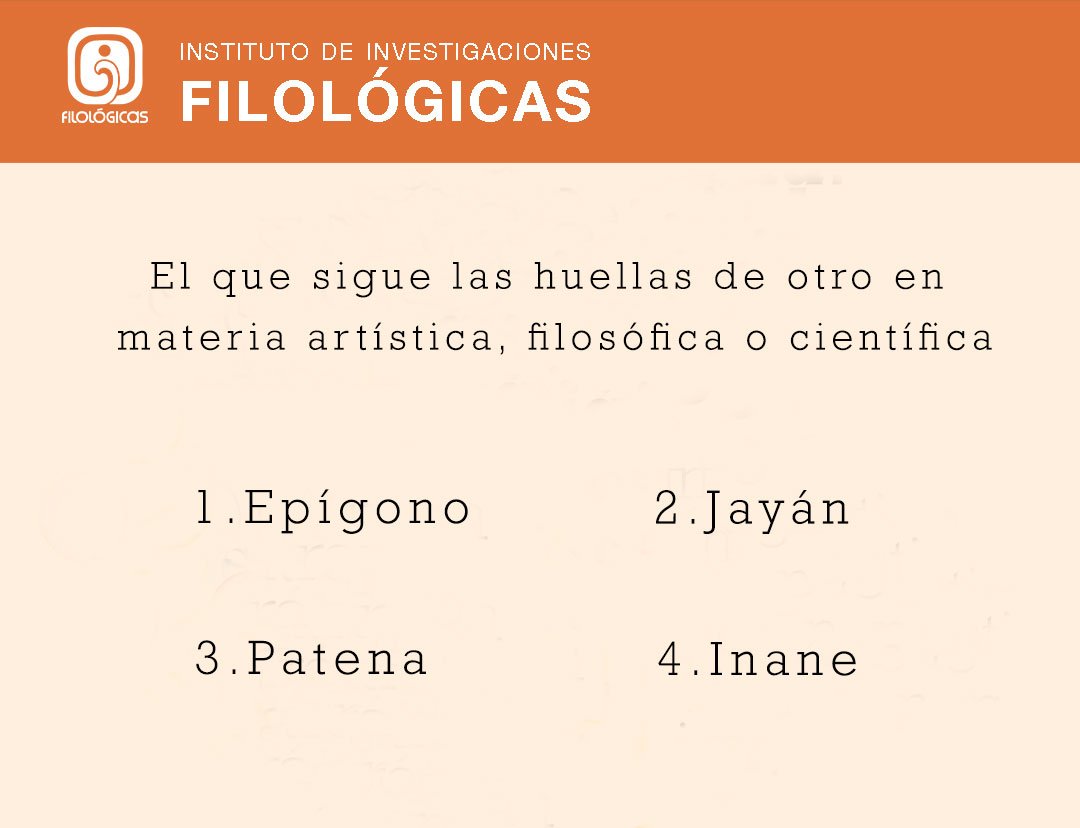 IIFL_UNAM's tweet photo. #RetoIIFL
Una de estas palabras corresponde a la definición proporcionada.
Sin usar el diccionario ¿puedes acertar cuál es? https://t.co/P5182kaEso