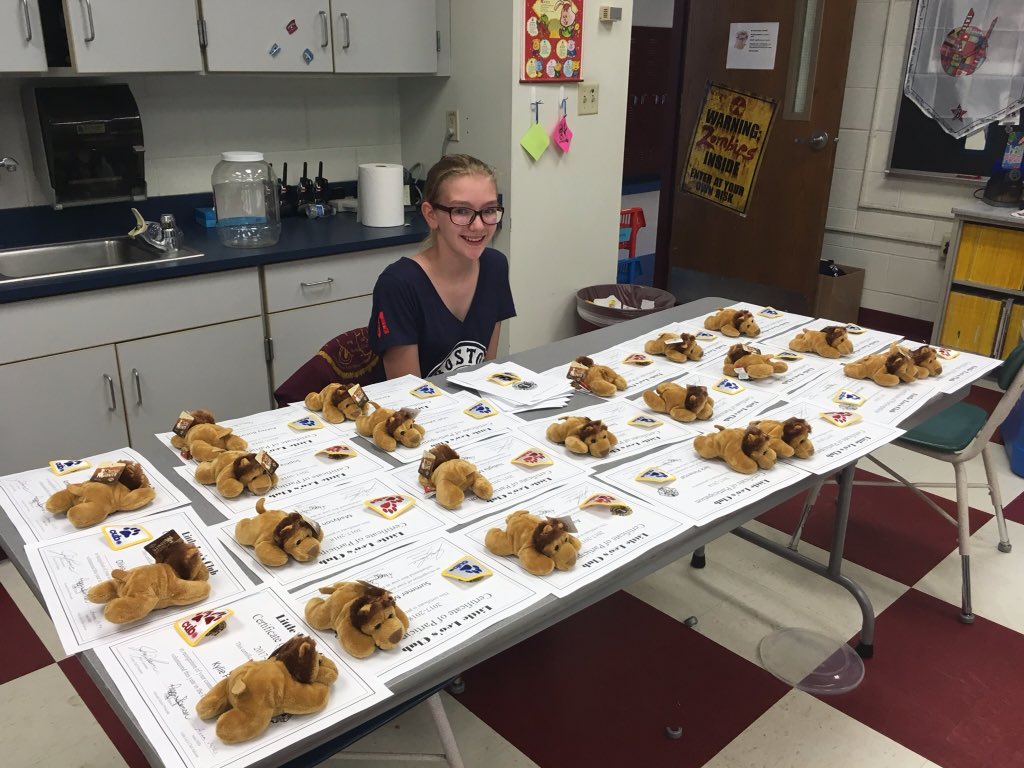 Little_Leos's tweet photo. Missed the Little Leo's dinner?  No worries!  Mrs. Mills passed out participation certificates, paw patches, and Little Lions during club today.  She will deliver the remainder tomorrow!  Thank you! #wbwildcats https://t.co/J1VJs0tXoe