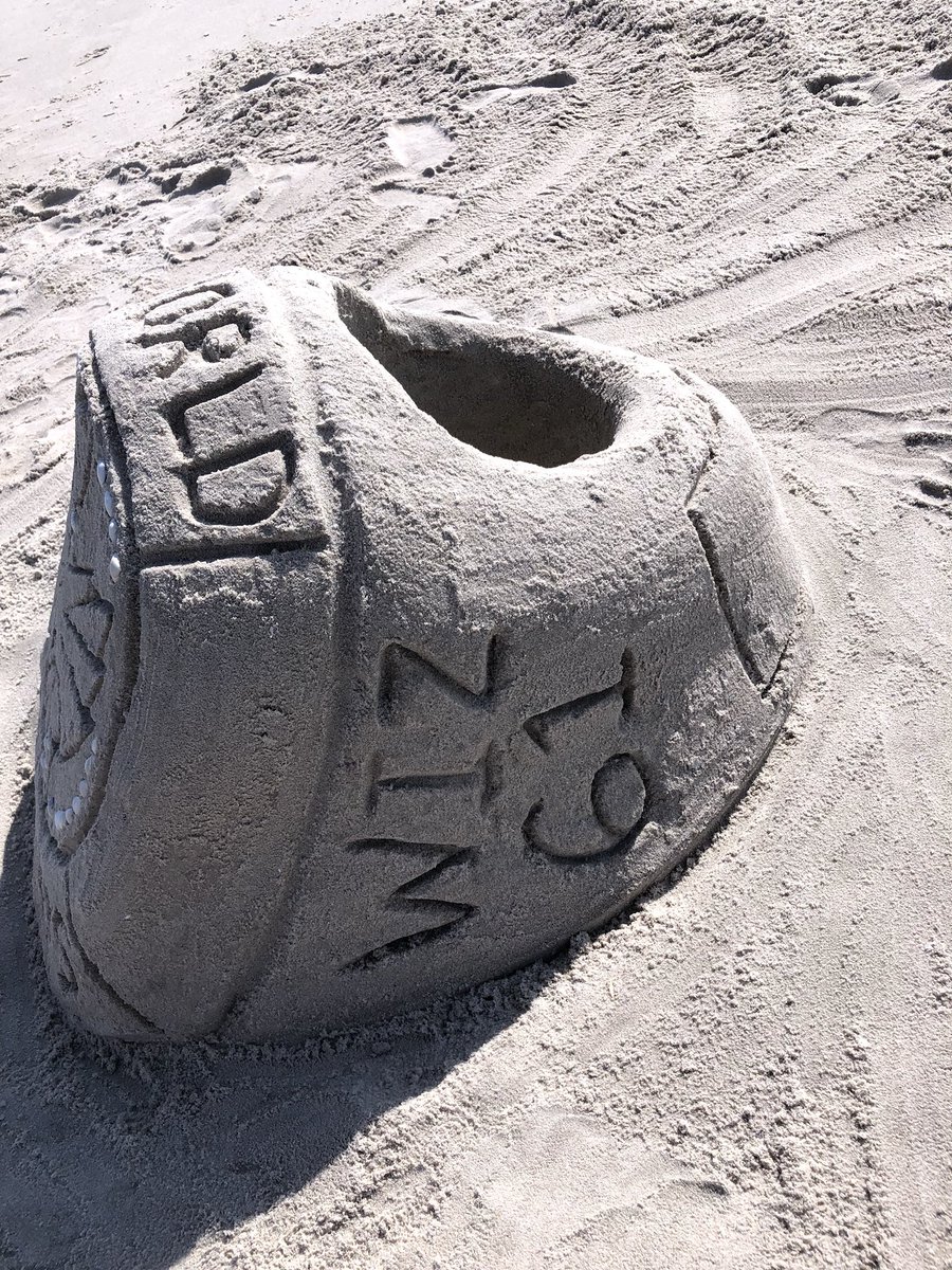 stefenwiz61's tweet photo. A guy at the shore saw my ring and decided to make a sandring (or ringcastle if u prefer). Pretty impressive for only using sand, water and seashells https://t.co/Mj5O9PBplm
