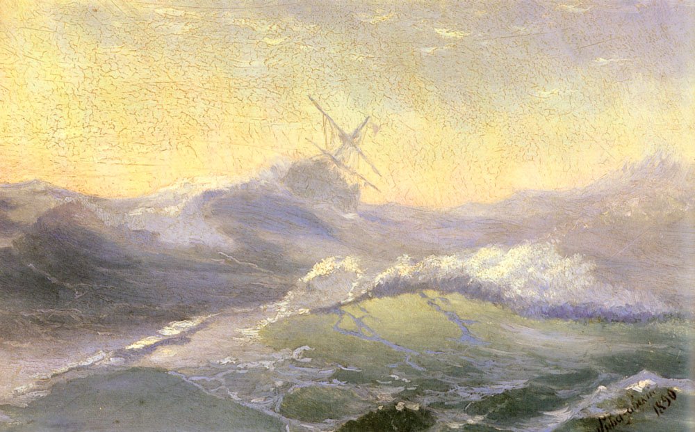 Twitter is still in full-on hysteria mode, so here is another Aivazovsky painting..."Bracing the Waves" (or, "how I feel about politics")