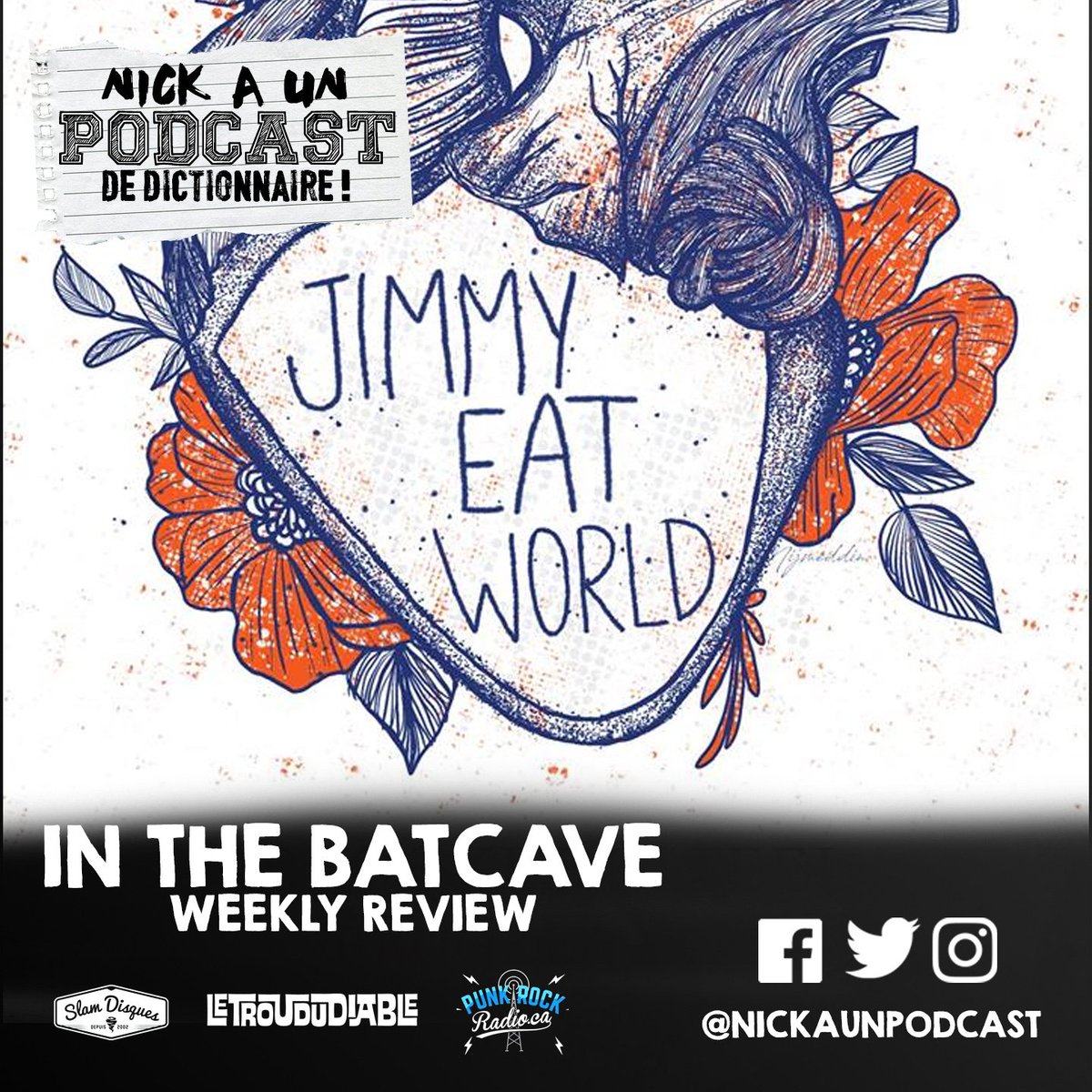 Nouvel épisode de Nick a un Podcast de Dictionnaire! - 38 - JIMMY EAT WORLD, ALEX LAHEY IN NYC REVIEW <a href="/nickaunpodcast/">Nick a un PODCAST!</a> - goo.gl/7KxhEU